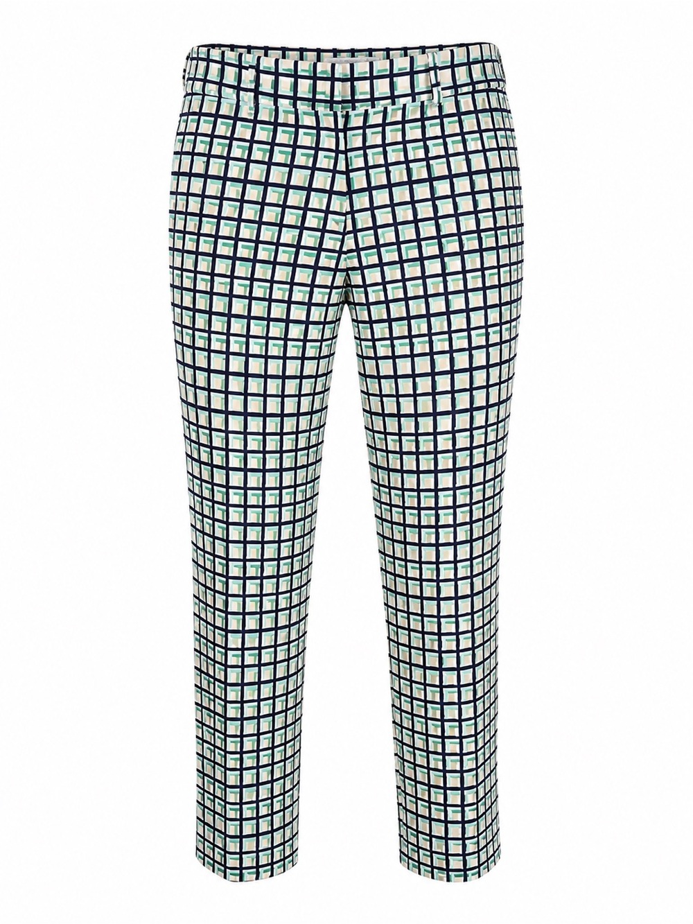 kate spade Navy, Mint & White Windowpane Cropped Pants